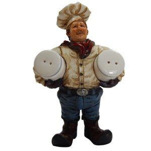 Cowboy Chef Salt & Pepper Shaker Picnic BBQ Gift